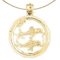 10K, 14K or 18K Gold Zodiac - Pisces Pendant