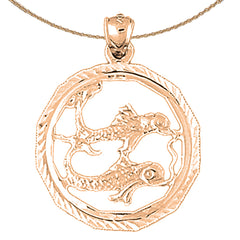 10K, 14K or 18K Gold Zodiac - Pisces Pendant