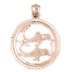 10K, 14K or 18K Gold Zodiac - Pisces Pendant