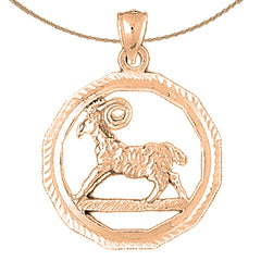 10K, 14K or 18K Gold Zodiac - Aries Pendant