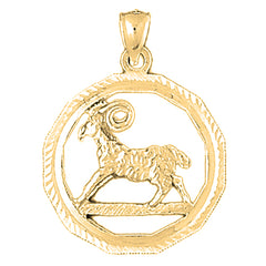 10K, 14K or 18K Gold Zodiac - Aries Pendant