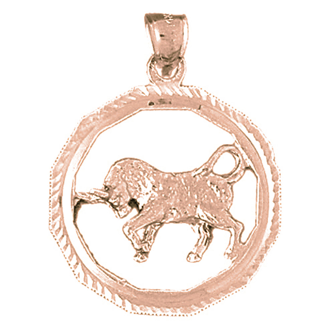 10K, 14K or 18K Gold Zodiac - Taurus Pendant