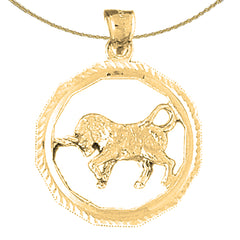 10K, 14K or 18K Gold Zodiac - Taurus Pendant