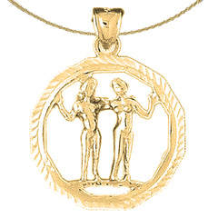 10K, 14K or 18K Gold Zodiac - Gemini Pendant