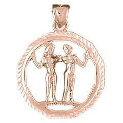 10K, 14K or 18K Gold Zodiac - Gemini Pendant