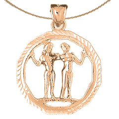 10K, 14K or 18K Gold Zodiac - Gemini Pendant