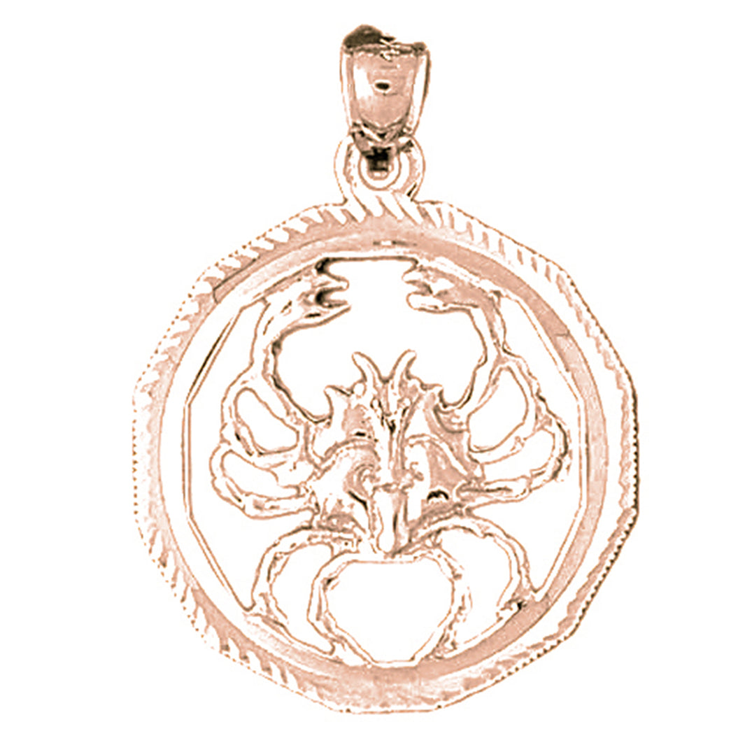 10K, 14K or 18K Gold Zodiac - Cancer Pendant