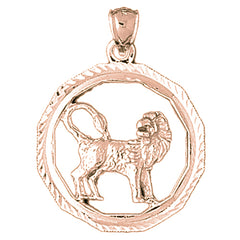 10K, 14K or 18K Gold Zodiac - Leo Pendant