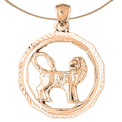 10K, 14K or 18K Gold Zodiac - Leo Pendant