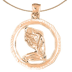 10K, 14K or 18K Gold Zodiac - Virgo Pendant