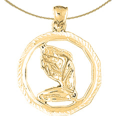 10K, 14K or 18K Gold Zodiac - Virgo Pendant