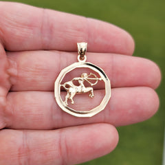 10K, 14K or 18K Gold Zodiac - Sagittarius Pendant