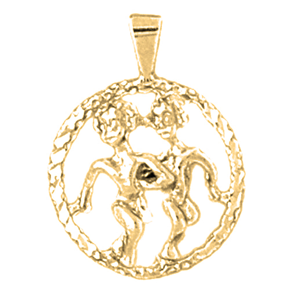 10K, 14K or 18K Gold Zodiac - Gemini Pendant