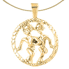 10K, 14K or 18K Gold Zodiac - Gemini Pendant