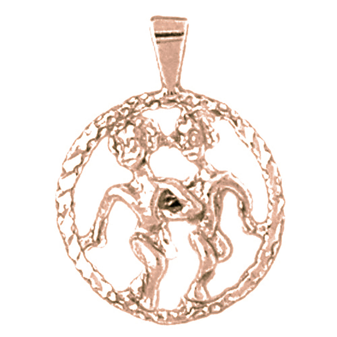 10K, 14K or 18K Gold Zodiac - Gemini Pendant