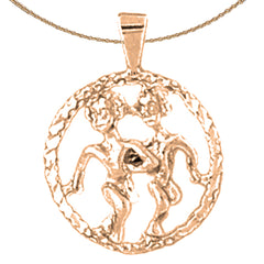 10K, 14K or 18K Gold Zodiac - Gemini Pendant