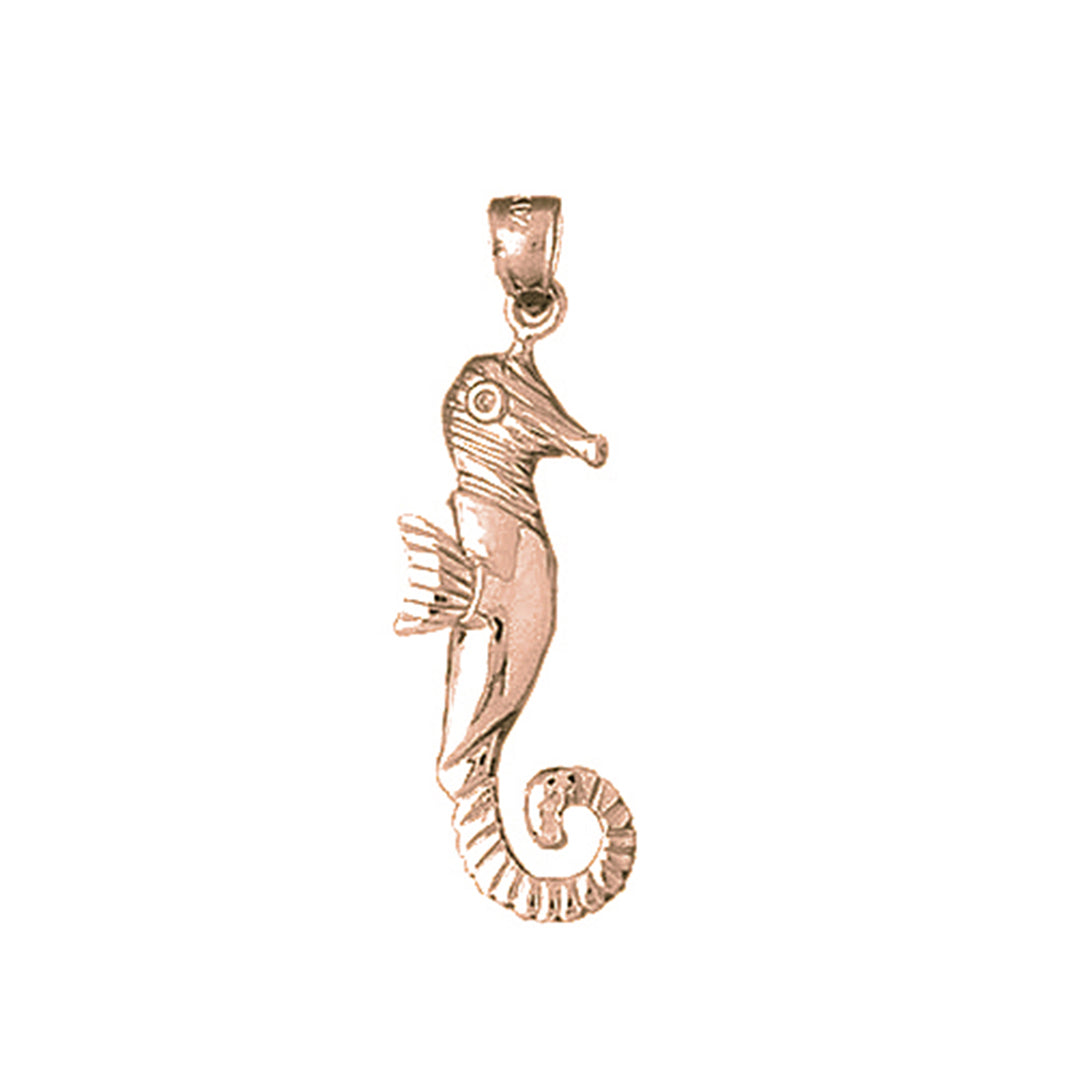 10K, 14K or 18K Gold Seahorse Pendant