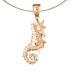 10K, 14K or 18K Gold Seahorse Pendant