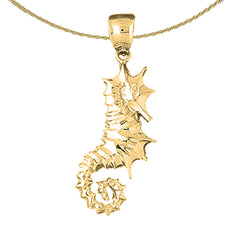 10K, 14K or 18K Gold Seahorse Pendant