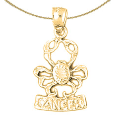 14K or 18K Gold Zodiac - Cancer Pendant
