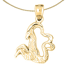 10K, 14K or 18K Gold Zodiac - Capricorn Pendant