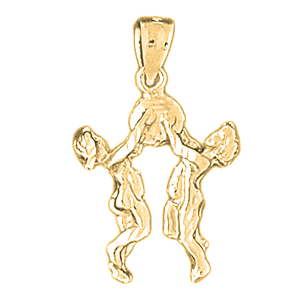 10K, 14K or 18K Gold Zodiac - Gemini Pendant