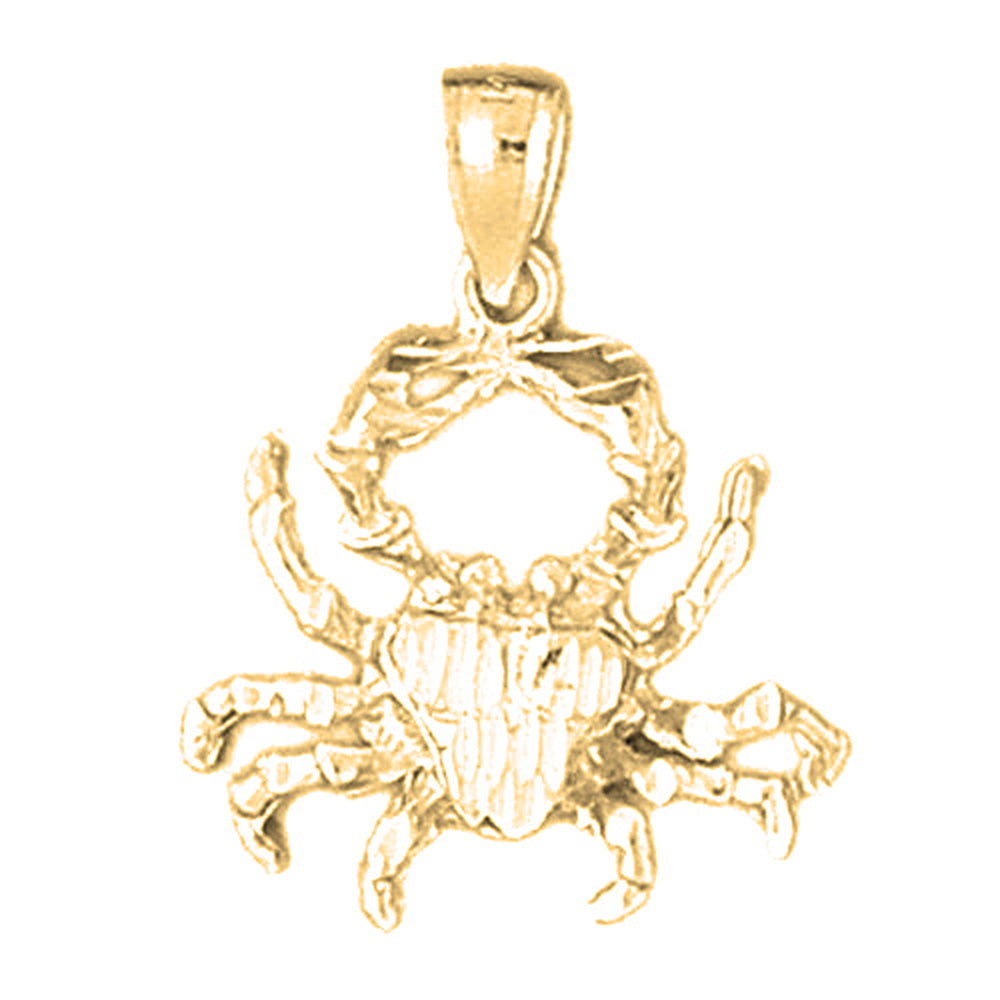 10K, 14K or 18K Gold Zodiac - Cancer Pendant