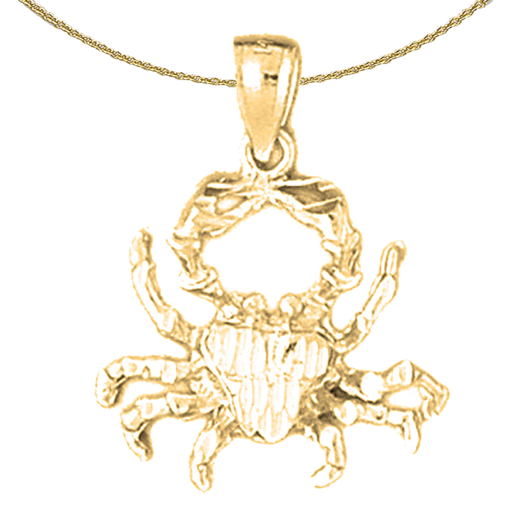 10K, 14K or 18K Gold Zodiac - Cancer Pendant