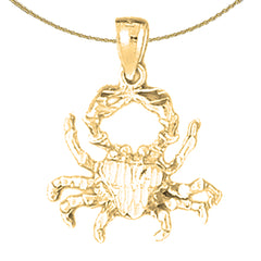 10K, 14K or 18K Gold Zodiac - Cancer Pendant