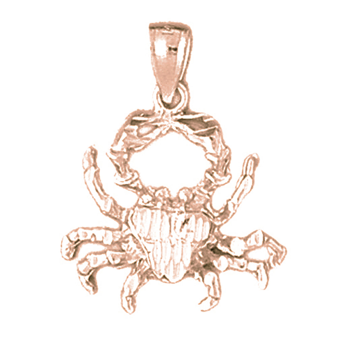 10K, 14K or 18K Gold Zodiac - Cancer Pendant