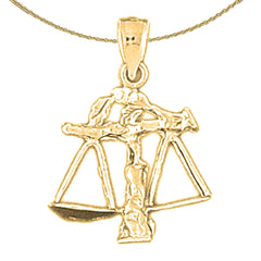 10K, 14K or 18K Gold Zodiac - Libra Pendant