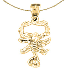 10K, 14K or 18K Gold Zodiac - Scorpio Pendant