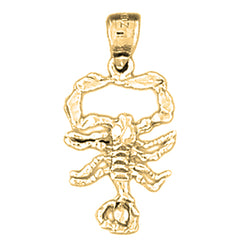 10K, 14K or 18K Gold Zodiac - Scorpio Pendant