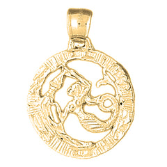 10K, 14K or 18K Gold Zodiac - Aquarius Pendant