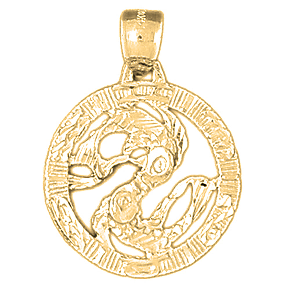 10K, 14K or 18K Gold Zodiac - Pisces Pendant