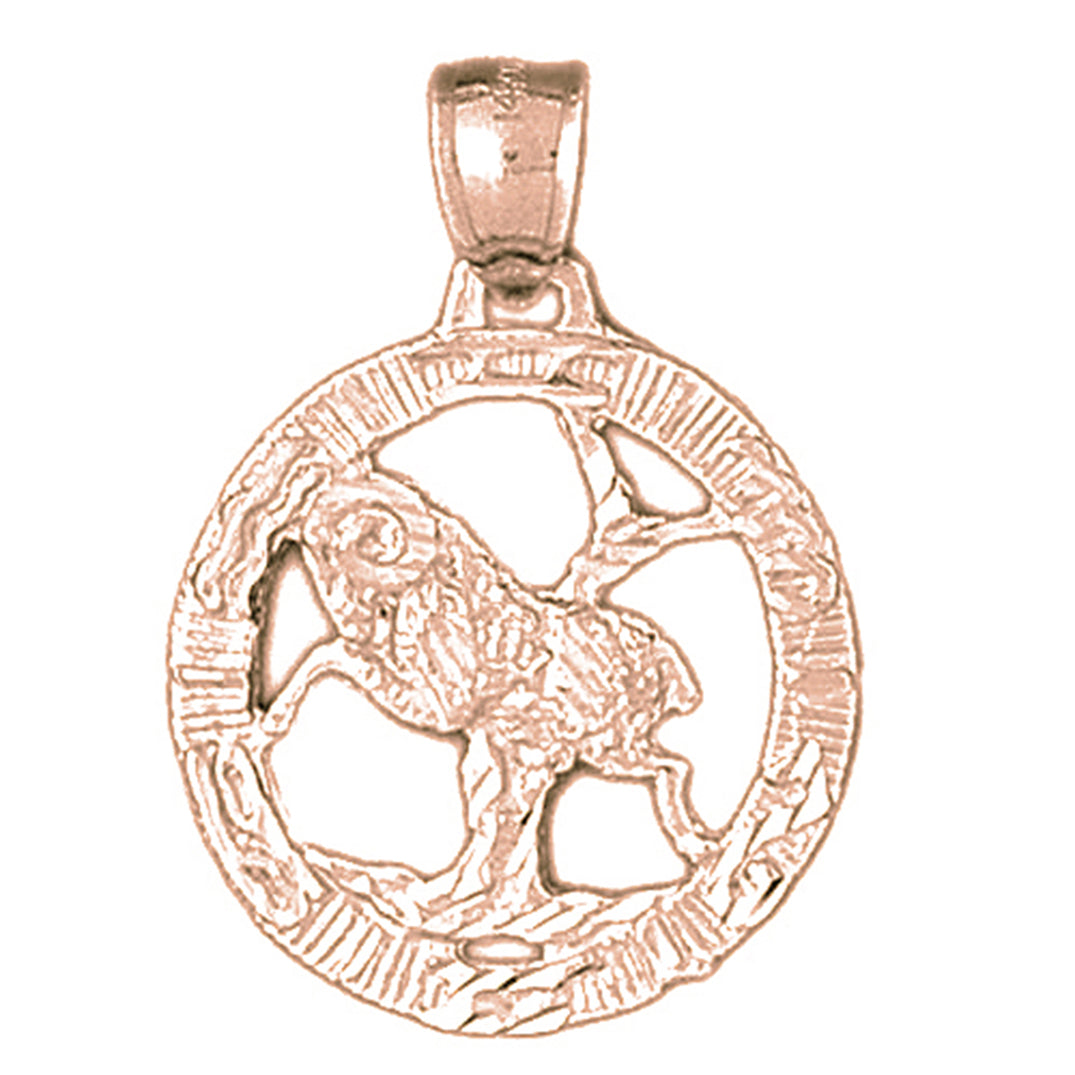 10K, 14K or 18K Gold Zodiac - Aries Pendant