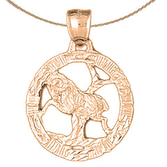 10K, 14K or 18K Gold Zodiac - Aries Pendant