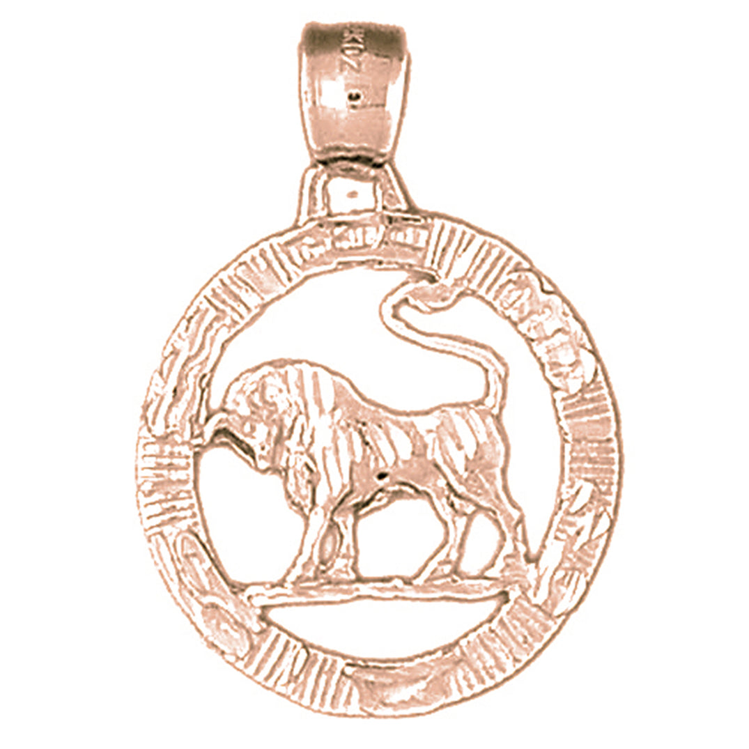 10K, 14K or 18K Gold Zodiac - Taurus Pendant