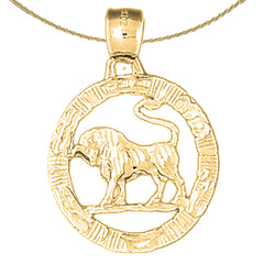 10K, 14K or 18K Gold Zodiac - Taurus Pendant