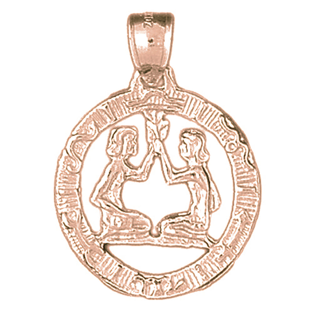 10K, 14K or 18K Gold Zodiac - Gemini Pendant