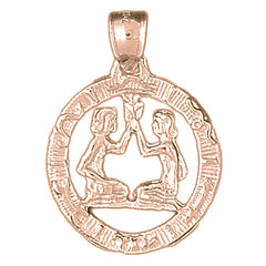 10K, 14K or 18K Gold Zodiac - Gemini Pendant