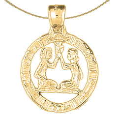 10K, 14K or 18K Gold Zodiac - Gemini Pendant