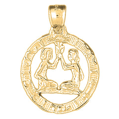 10K, 14K or 18K Gold Zodiac - Gemini Pendant