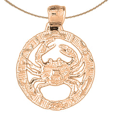 10K, 14K or 18K Gold Zodiac - Cancer Pendant