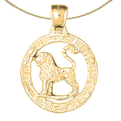 10K, 14K or 18K Gold Zodiac - Leo Pendant