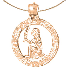 10K, 14K or 18K Gold Zodiac - Virgo Pendant