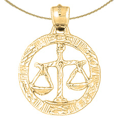 10K, 14K or 18K Gold Zodiac - Libra Pendant