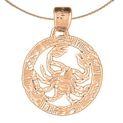 10K, 14K or 18K Gold Zodiac - Scorpio Pendant