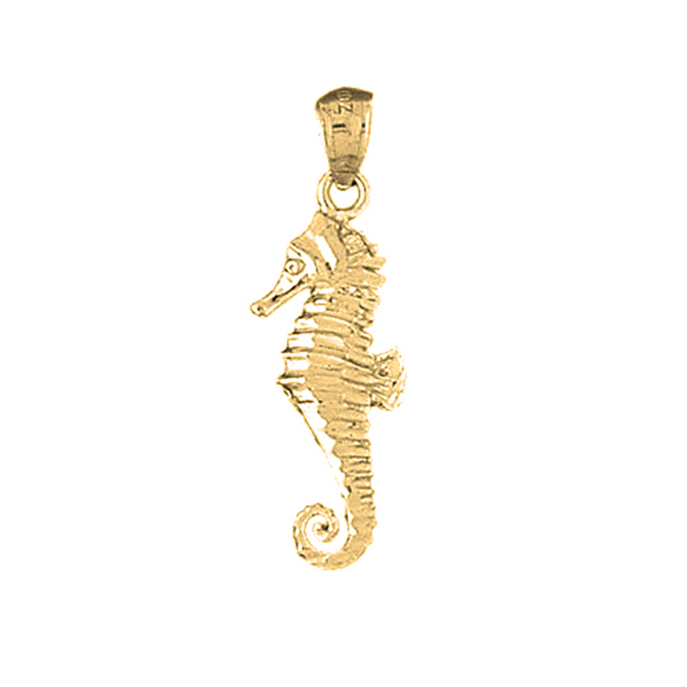 10K, 14K or 18K Gold Seahorse Pendant