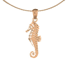 10K, 14K or 18K Gold Seahorse Pendant